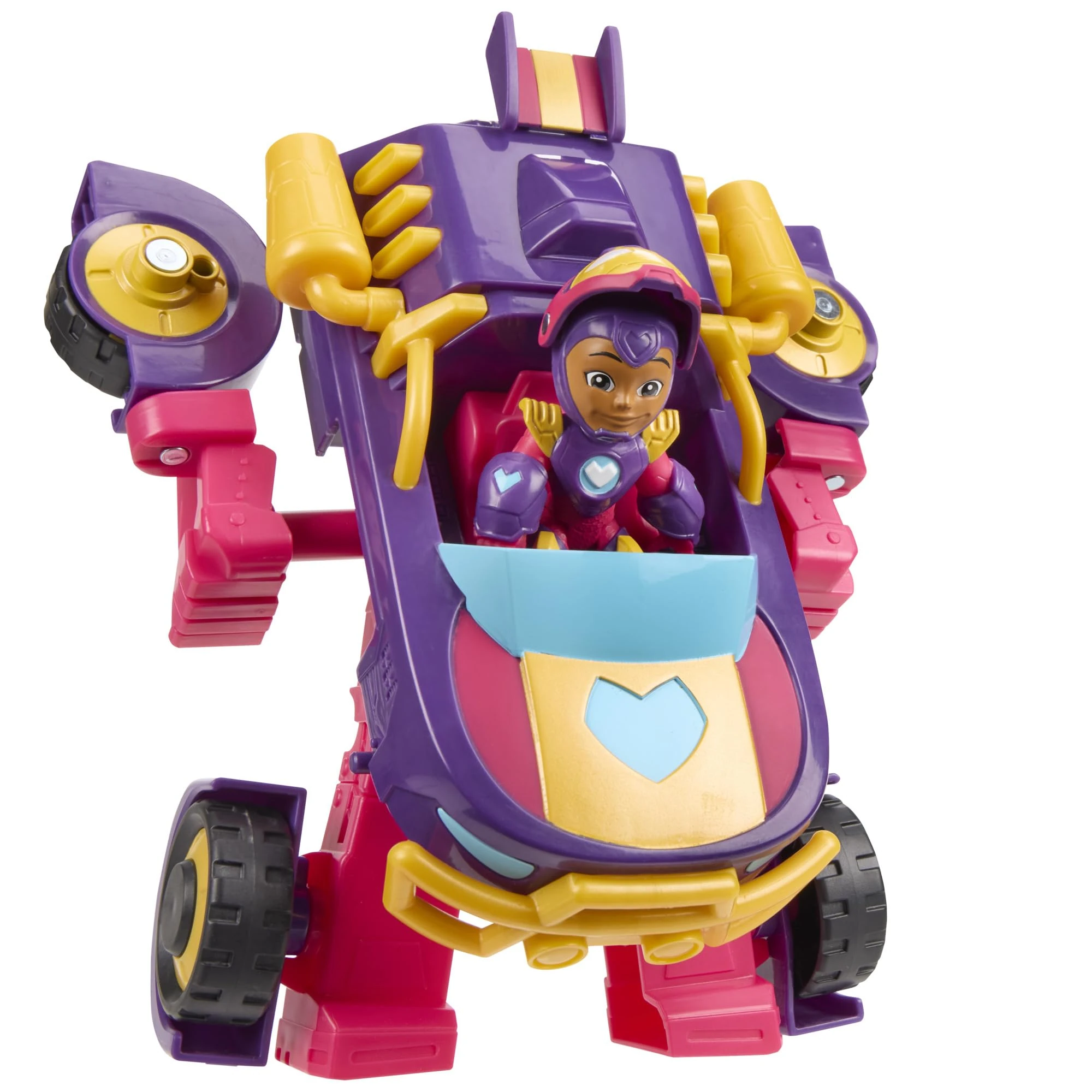 Marvel Iron Man and his Awesome Friends Ironheart 2-In-1 Mech Suit & Vehicle, Action Figure & Toy Vehicle, Purple