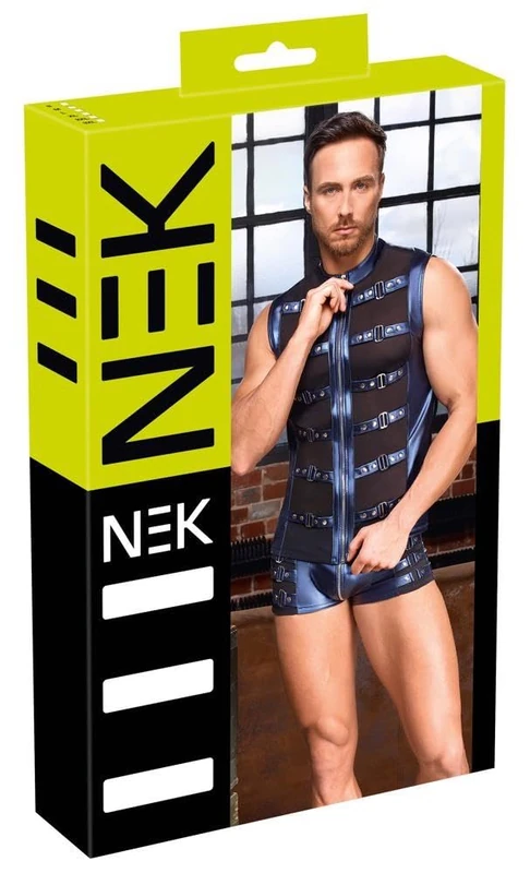 Nek Men's Shirt Metalic Blue/Black XL