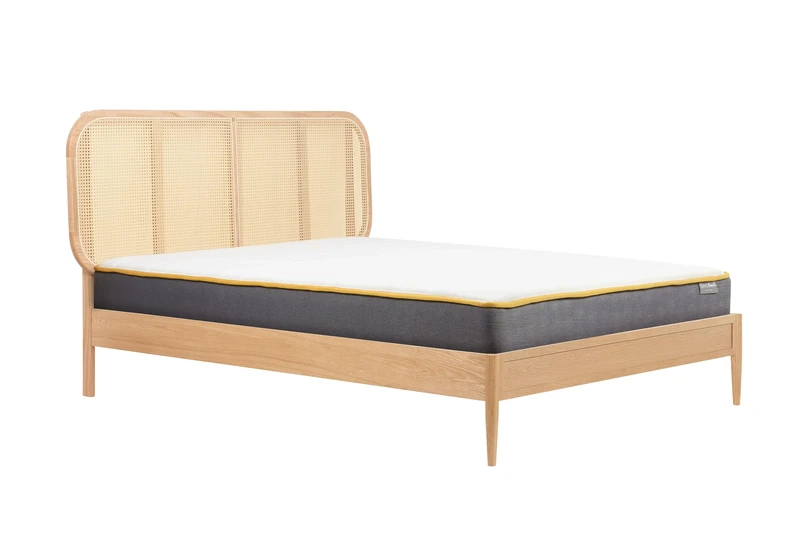 Birlea Double Rattan Bed Frame Calibra Oak 4FT6 135cm Bedstead