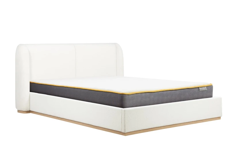 Birlea King Size Bed Frame White Boucle Eve Fabric 5FT 150cm