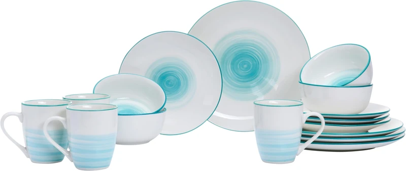 Luna 16-Piece Dinner Set Turquoise