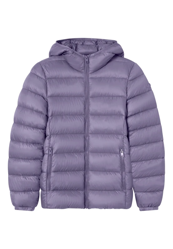 Champion Women's Hooded Padded Jacket, lightweight nylon, water-repellent shiny finish, fitted silhouette, zippered pockets and front closure - Image 1