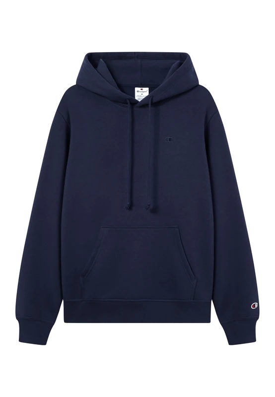 Champion Men’s Hooded Sweatshirt, adjustable drawcord hoodie, front kangaroo pocket, with embroidered small logo Blue