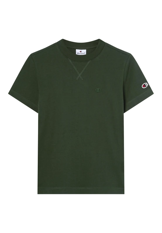 Champion Women's crewneck fleece sweatshirt, rib hem, warm and comfortable for everyday lifestyle wear, activewear and gym, with embroidered logo Green