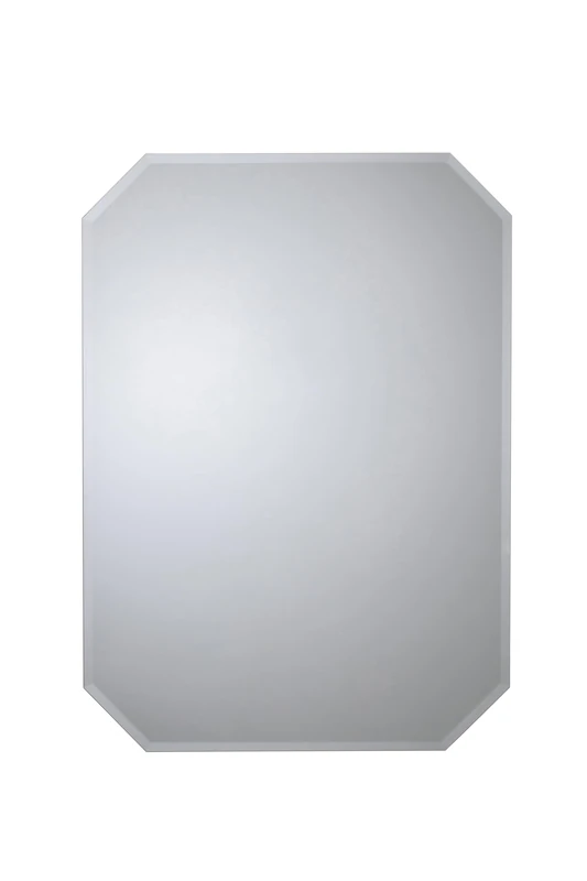 Croydex Bathroom Mirror Elegant Lozenge Octagonal Design, Bevelled Edges with 4mm Safety Backed Glass, Wall Mirror for Bedroom Decor, 70L x 50W cm, Fittings & Fixings Included
