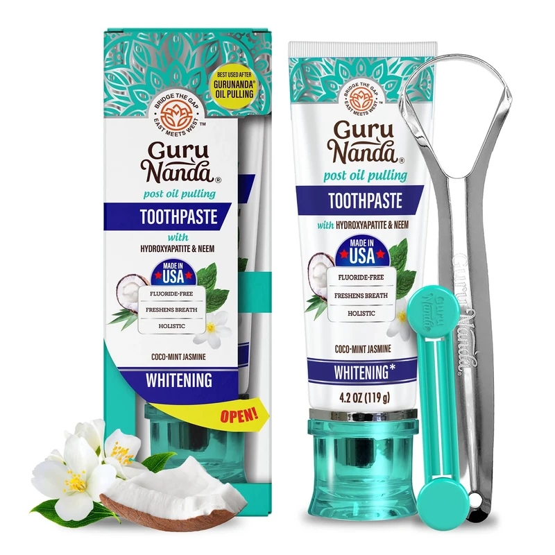 GuruNanda Hydroxyapatite Toothpaste - Fluoride Free, Neem, 4.2 oz