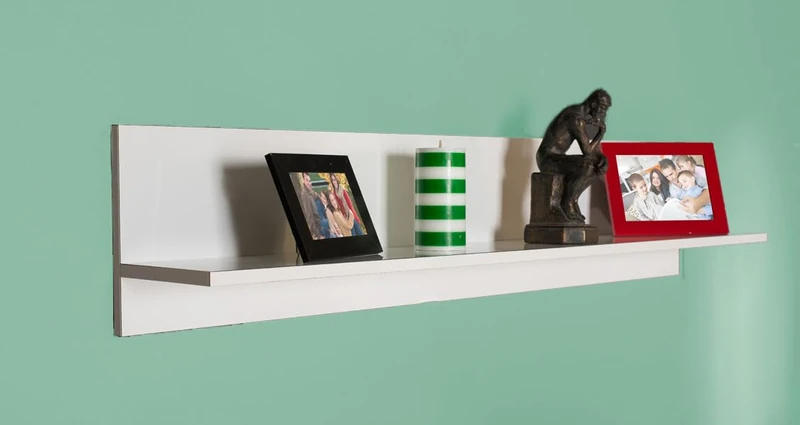 Stylish Wall Shelf, White, 120 x 25 x 20 cm, 100% Melamine Coated Particle Board, 16 mm Thick, Perfect for Modern Home Decor & Organization - Image 1