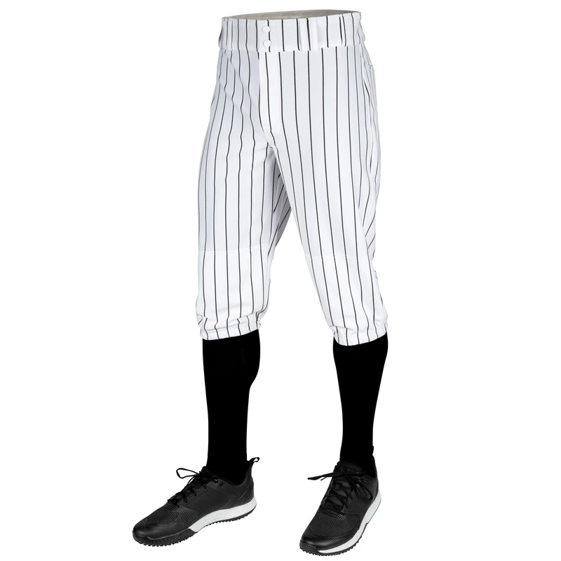 Champro Unisex's Triple Crown 2.0 Baseball Knickers with Pinstripes Pants, White, Black, S