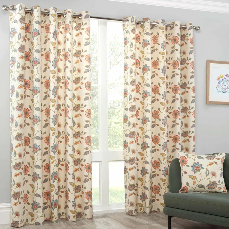 Gordon John Textiles Shelley Floral Eyelet Curtains - Image 1