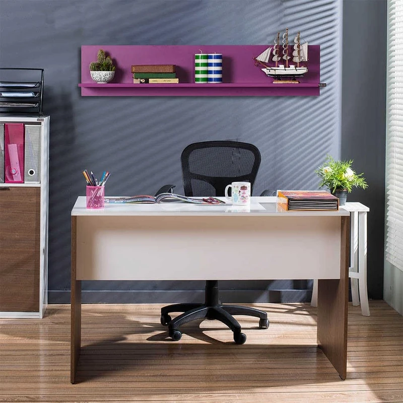 Stylish Purple Wall Shelf, 120 cm x 25 cm x 20 cm, 100% Melamine Coated Particle Board, 16 mm Thick, Perfect for Modern Home Decor & Organization