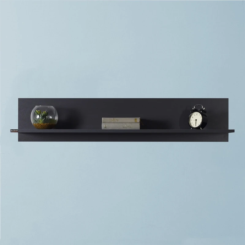 Stylish Wall Shelf, Anthracite, 120 x 25 x 20 cm, 100% Melamine Coated Particle Board, 16 mm Thickness, Perfect for Modern Home Decor & Organization