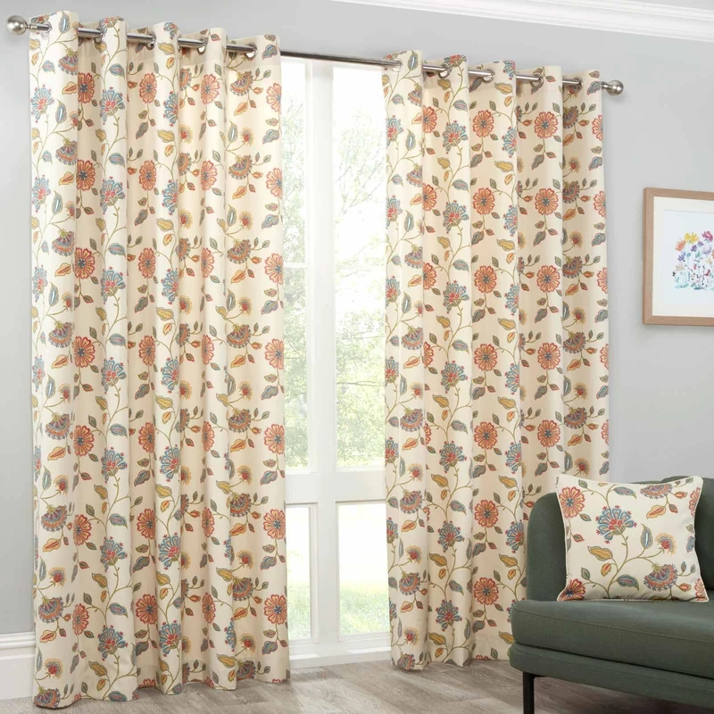 Gordon John Textiles Shelley Floral Eyelet Curtains