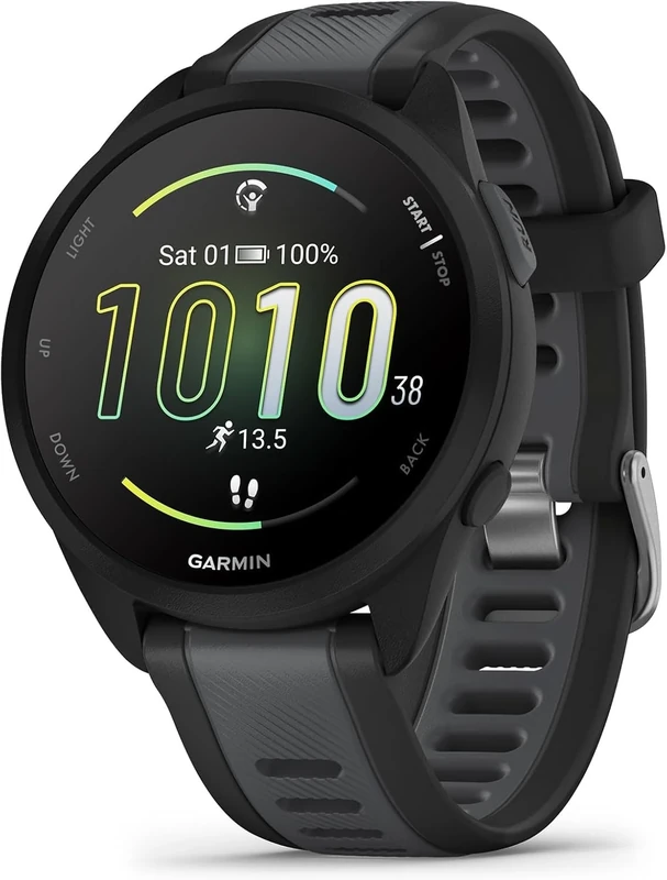 Garmin [Renewed Forerunner 165, GPS 43mm Running Smartwatch, Lightweight, AMOLED, Advanced Training, Insights and Features, Safety & Tracking Features, up to 11 days Battery Life, Black (Renewed)