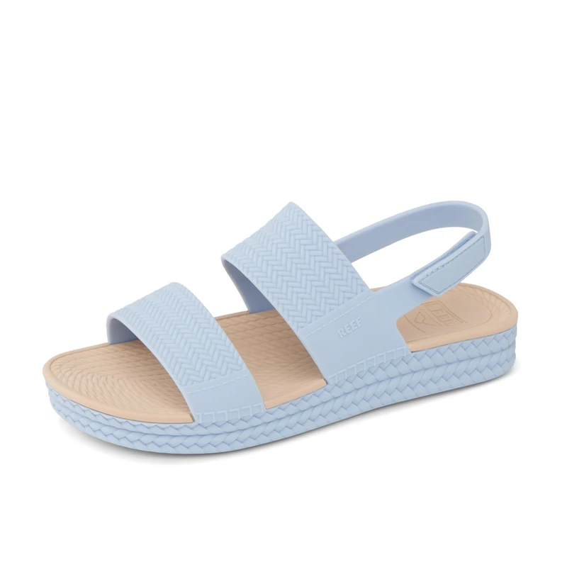 Reef Water Vista Higher Women's Platform Sandal - Adjustable Velcro Strap, Dusty Blue, 7 UK