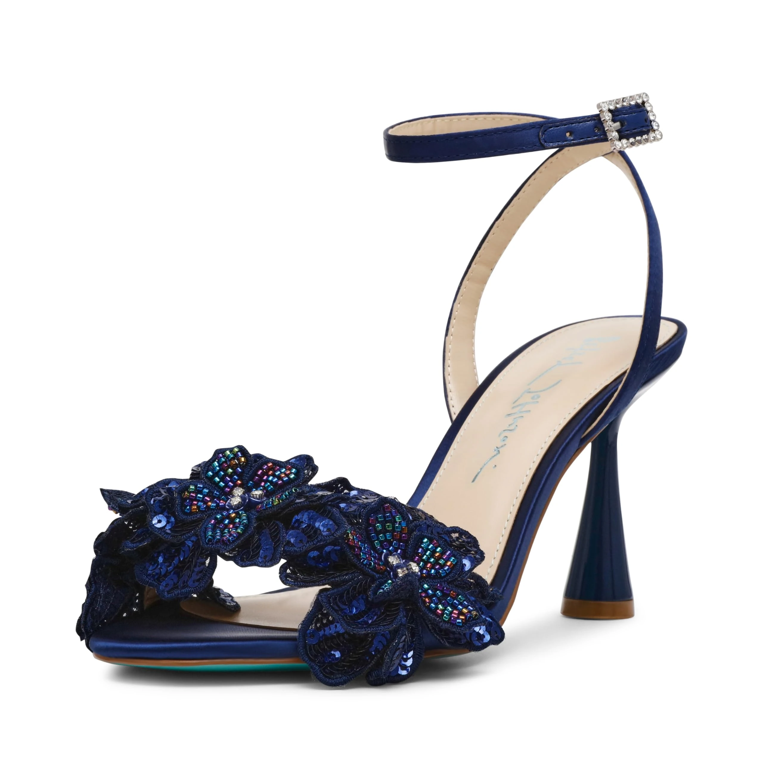 Betsey Johnson Women's Cali Heeled Sandal, Navy, 6 UK