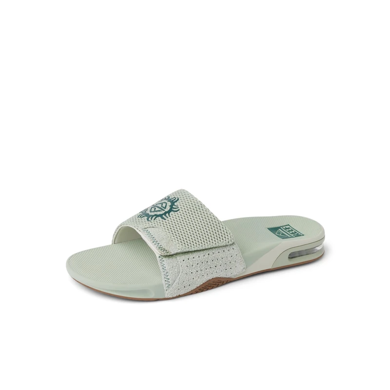 REEF Fanning Slide Men's Bottle Opener Sandal, Arch Support, Durable Outsole, Water Friendly, Sage Sun, 14