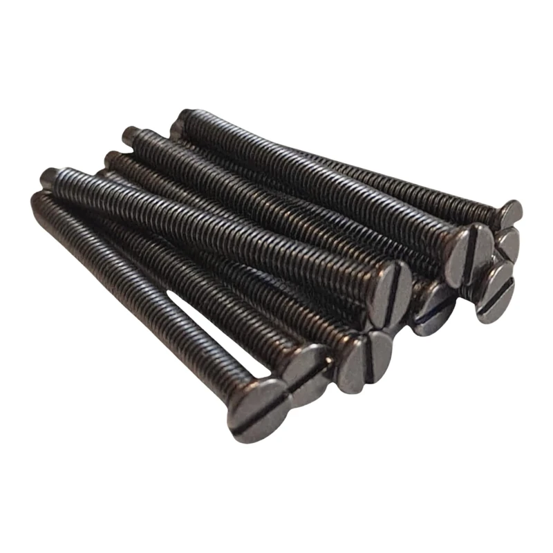 M3.5mm X 40mm Long Black Nickel Electrical Machine Screws for Light Switch Plug Socket - Pack of 10