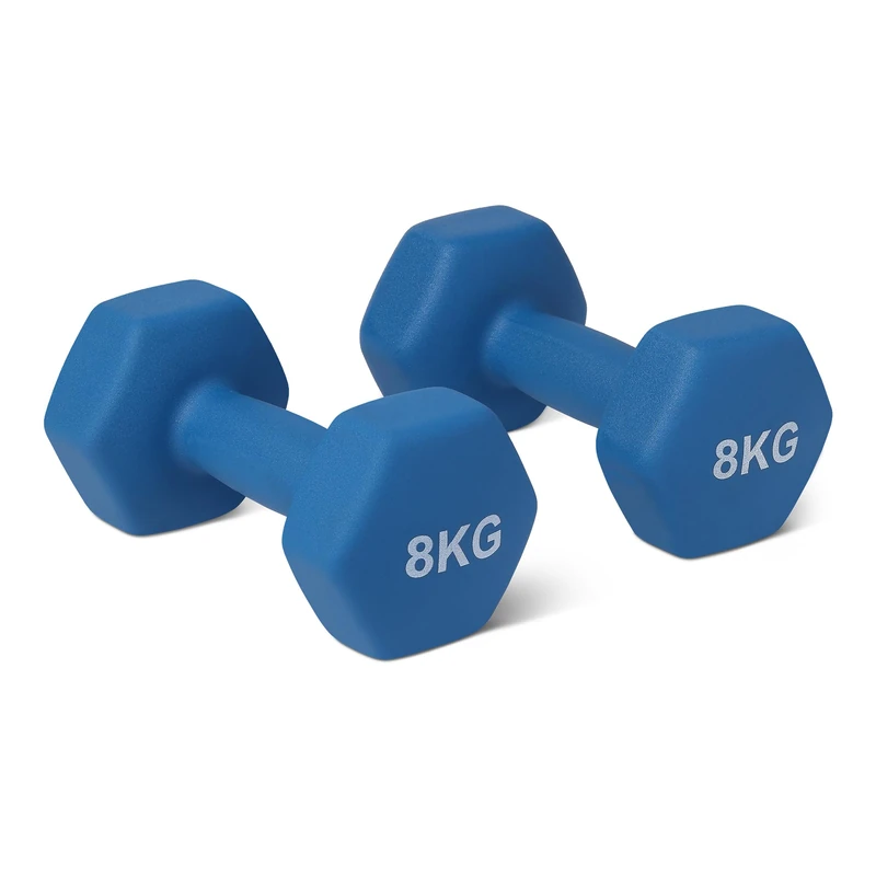 Amazon Basics Neoprene Dumbbell Weights Set, 8 kg, Aqua