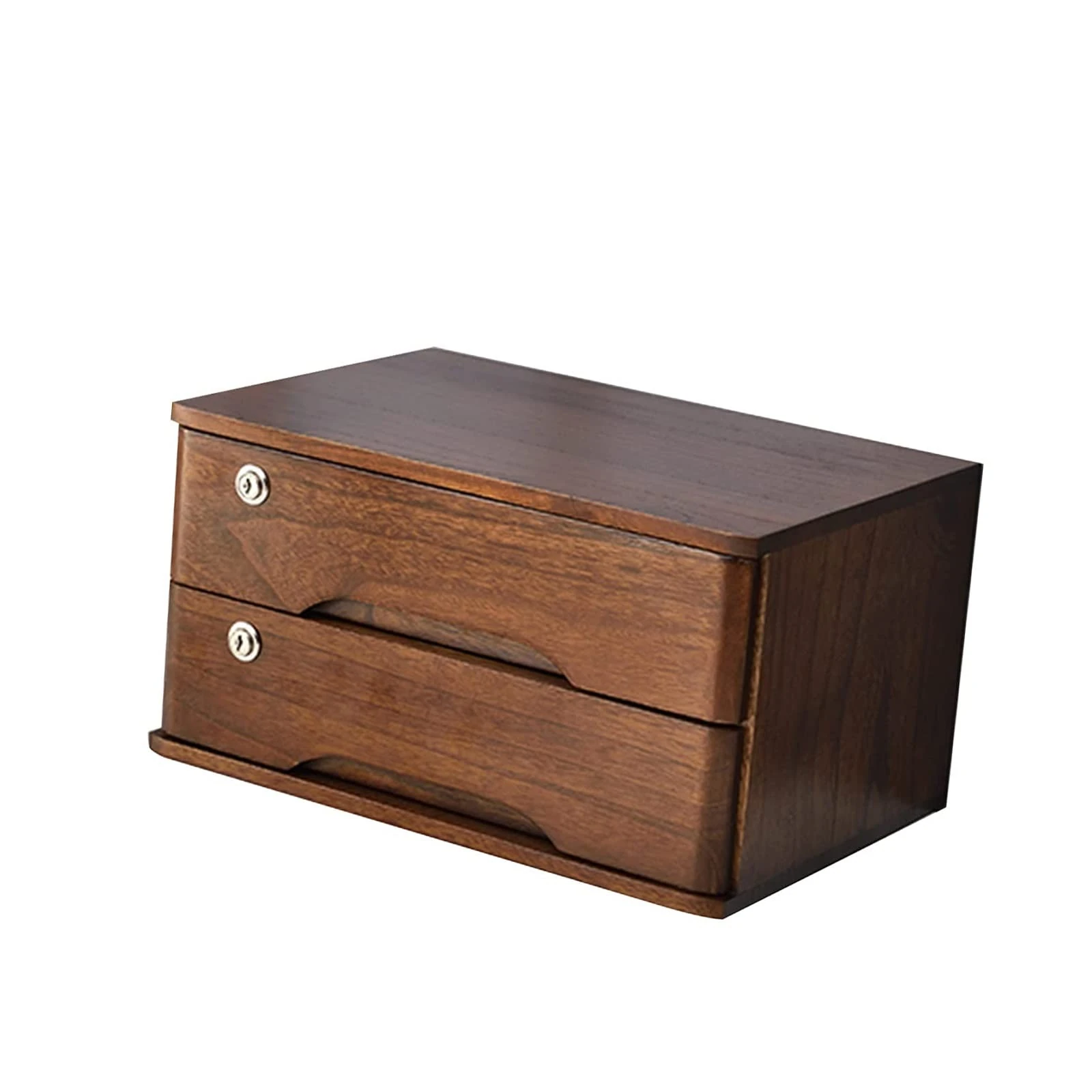 Wooden Desktop Storage Box With Lockable Drawers, Desktop Storage Box With Drawers, Desktop File Cabinet Organizers, A4 Receipt File Organizer, Flat File Cabinet