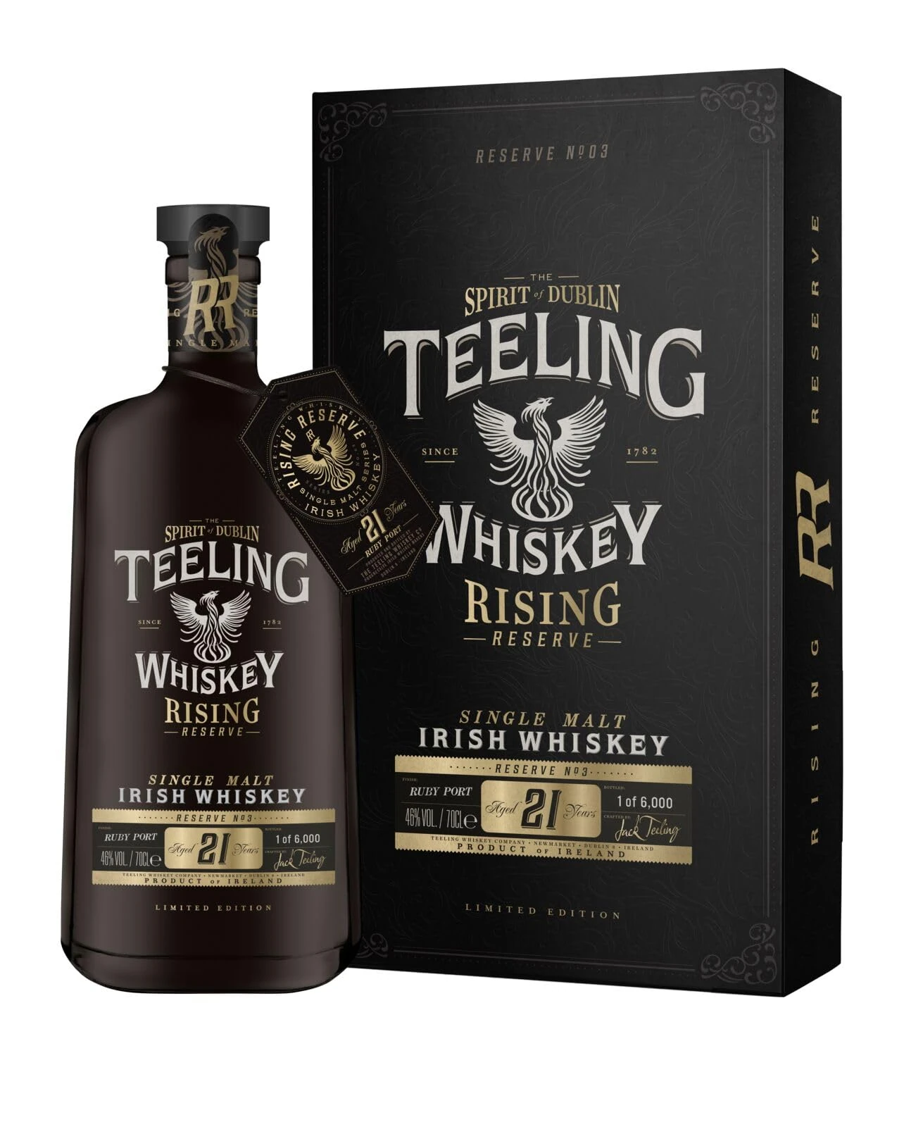 Teeling Irish Whiskey Rising Reserve No. 3, 46% alc/vol., 700 ml, 21-Year-Old Single Malt Finished in ex-Ruby Port Casks