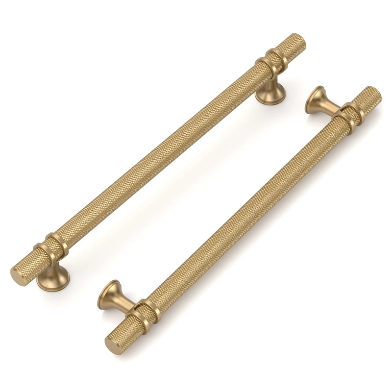 Coinkoly 10 Pack 7.5"(192mm) Champagne Bronze Cabinet Pulls Knurled Kitchen Cabinet Handles Drawer Pulls Champagne Gold Cupboard Hardware for Cabinets CK0027