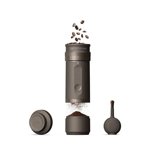 OutIn Fino Portable Electric Coffee Grinder, Adjustable Coffee Bean Grinder with 28 Precise Grind Setting,One-Button Burr Coffee Grinder with Fast‑Charge Battery, Auto‑Stop & Clog‑Protection