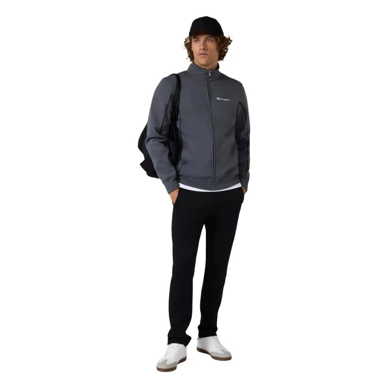 Champion Men’s Fleece Full Zip Sweatsuit Small Script, soft cotton-blend fleece, zip-up hoodie and matching pants, small embroidered logos