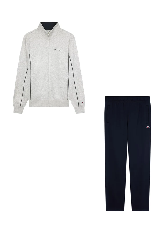 Champion Men’s Fleece Full Zip Sweatsuit Small Script, soft cotton-blend fleece, zip-up hoodie and matching pants, small embroidered logos