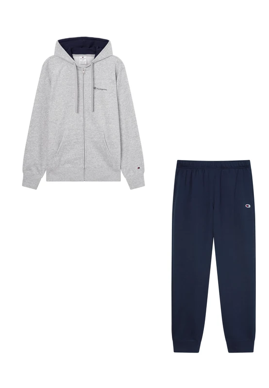 Champion Men’s Fleece Hooded Full Zip Suit, soft and compact brushed fabric, cotton blend, comfort and durability, perfect for everyday wear