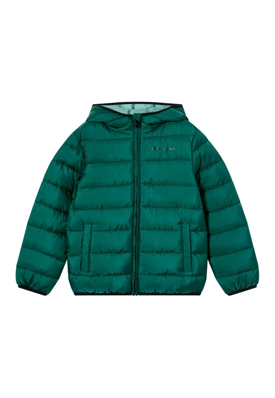 Champion Kids' Padded Hooded Jacket, water-repellent, lightweight, ciré shiny finish, protects from rain and wind, School and Outdoor activities