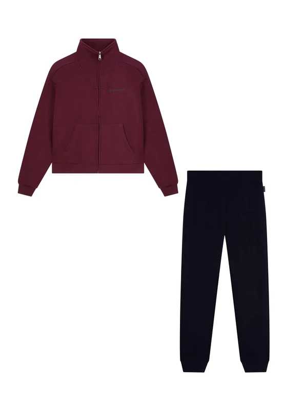 Champion Women's Fleece Full Zip Suit Sweatsuit, regular fit, soft and comfortable, full-zip jacket with pockets, elastic waistband, embroidered logo