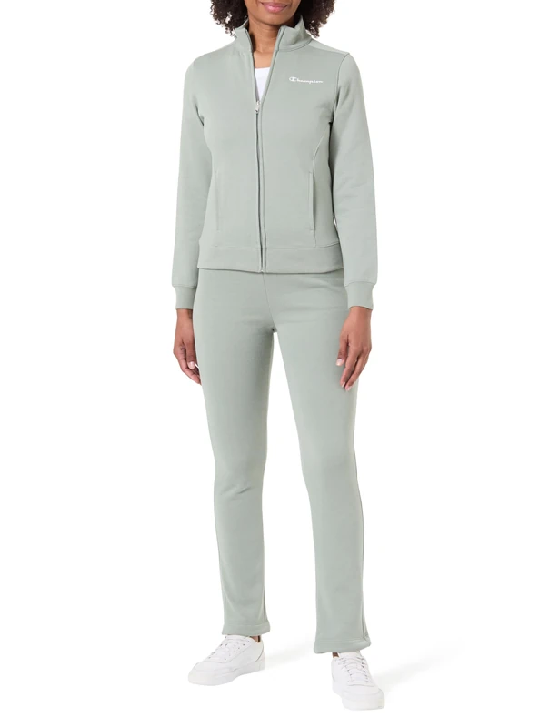 Champion Women's Fleece Full Zip Sweatsuit, slim fit sport suit set, embroidered logo, layered or as a coordinated set, side pockets