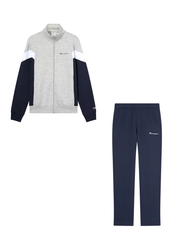 Champion Men’s Fleece Full Zip Sweatsuit, tracksuit in soft and compact fleece, warm and cozy, contrast colorblock details