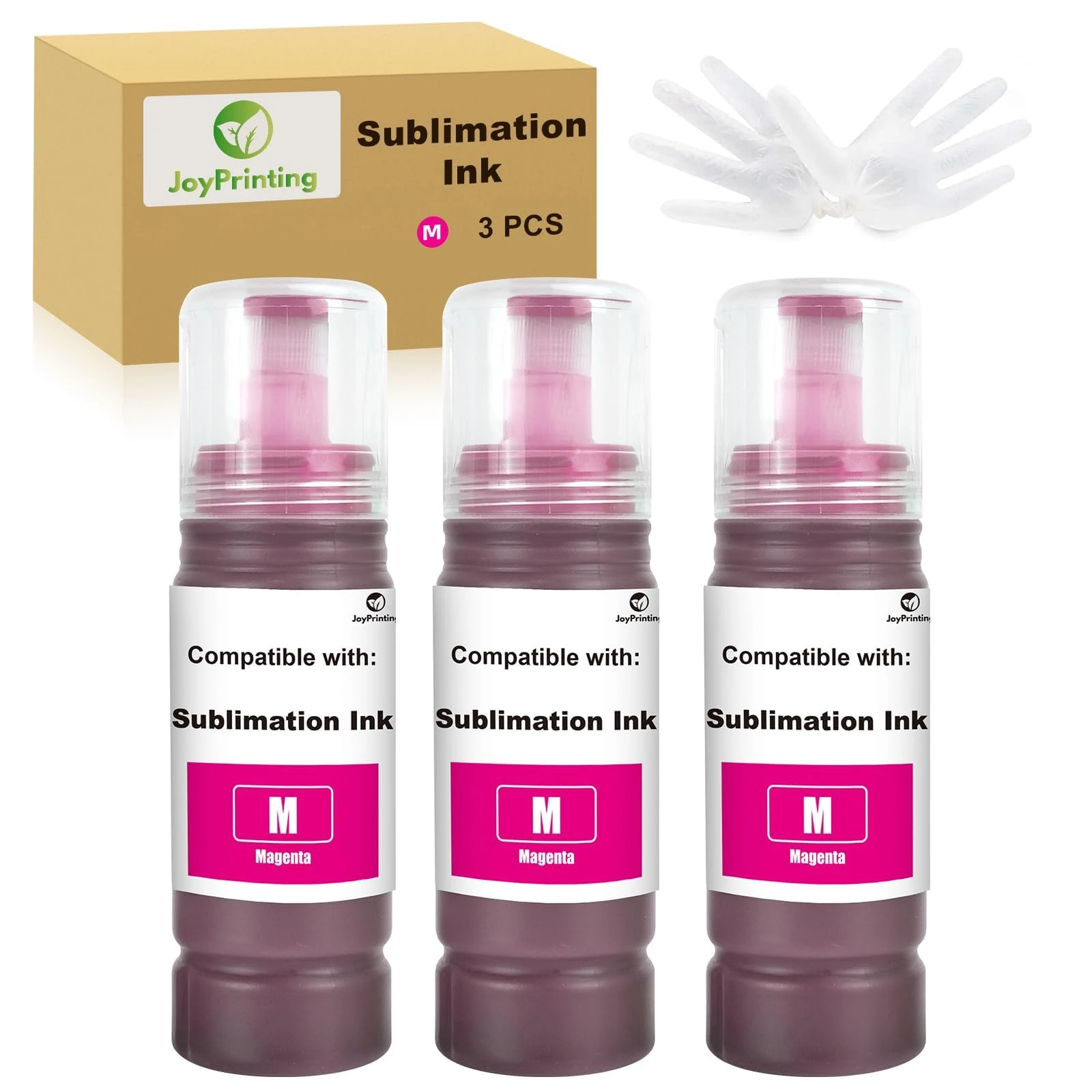 JoyPrinting Sublimation Ink Compatible for ET-1810 ET-2710 ET‑2711 ET-2712 ET-2714 ET-2715 ET-2720 ET-2721 ET-2726 ET-2810 ET-2811 ET-2812 ET-2814 ET-2820 ET-2821 ET-2825 ET-4700 Printer(3 Magenta)