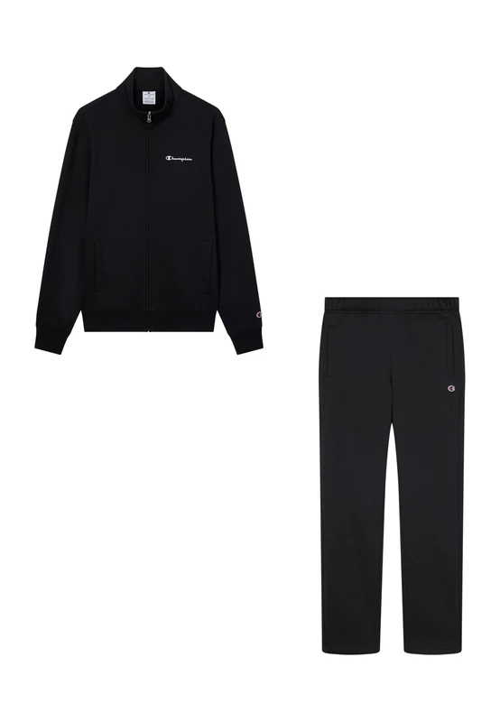 Champion Men's Fleece tracksuit, set of full-zip sweater and straight hem joggers, front pockets and printed logo
