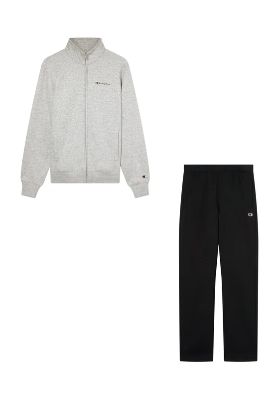 Champion Men's Fleece tracksuit, set of full-zip sweater and straight hem joggers, front pockets and printed logo