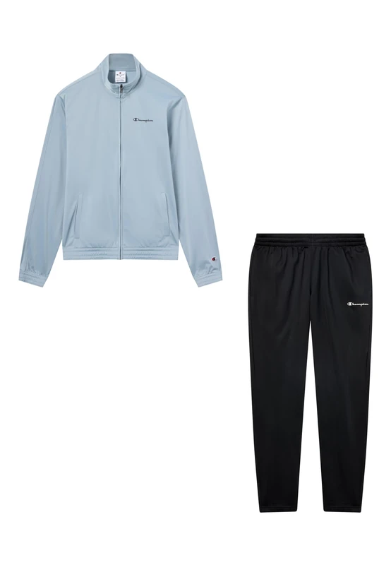 Champion Men's Fleece tracksuit, set of full-zip sweater and joggers, front pockets and printed logo, drawcord waistband and side pockets on pants