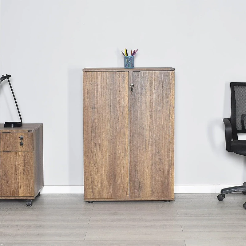 Stylish Bookshelf, Oslo & Walnut, 72 x 34 x 109 cm, 100% Melamine Coated Particle Board, 16 mm Thickness, Perfect for Modern Home & Office Decor - Image 1