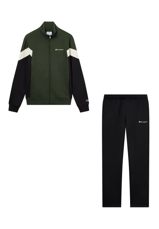 Champion Men’s Fleece Full Zip Sweatsuit, tracksuit in soft and compact fleece, warm and cozy, contrast colorblock details