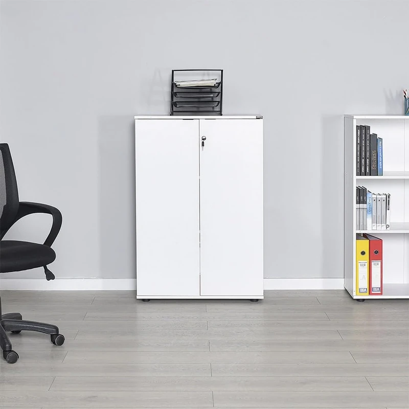 Elegant Diamond White Bookshelf, 72 cm x 109 cm x 34 cm, 100% Melamine Coated Particle Board, 16 mm Thickness, Ideal for Modern Home & Office Decor