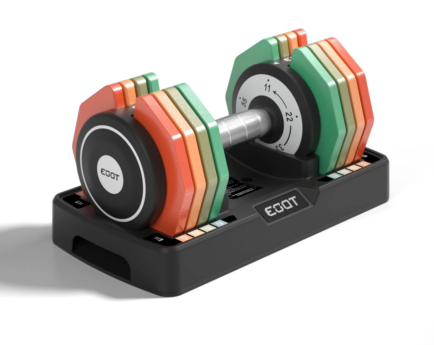 Adjustable Dumbbells Set/Single, 5.6kg/10.2kg/25kg 5 in 1 Free Adjustable Dumbbell Set with Anti-Slip Handle & Rainbow-colored Weight Plates for Home Gym, Weight Set for Women Men