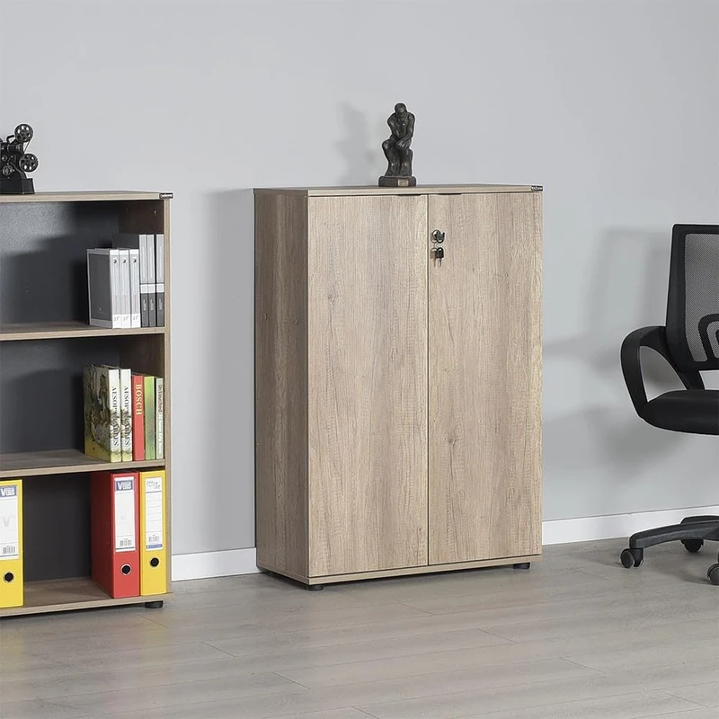 Stylish Light Walnut Bookshelf, 72 cm x 109 cm x 34 cm, 100% Melamine Coated Particle Board, 16 mm Thickness, Ideal for Modern Home & Office Decor - Image 1