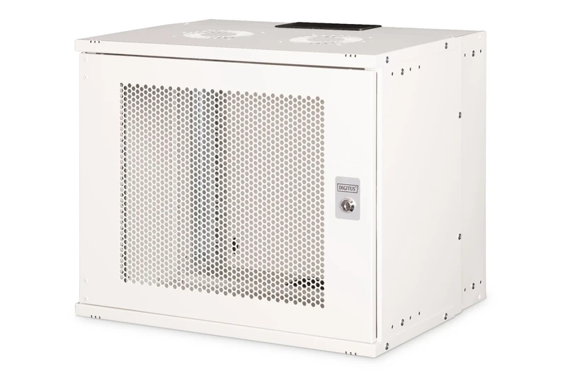 DIGITUS Network Cabinet - 19’ Rack 9 U - Unassembled - Wall-mounted - 400 mm Depth - Load Capacity 60 kg - Perforated Steel Door - SOHO Pro Series - Grey
