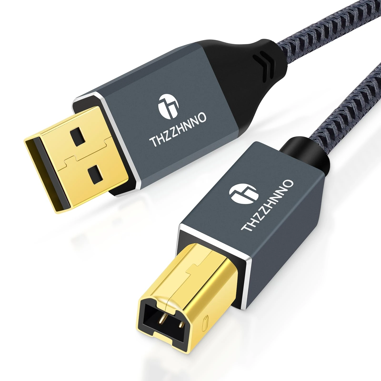 Thzzhnno USB Printer Cable 2M, USBA to USBB Cable, USB 2.0 Type A Male to B Male Scanner Cord for HP, Dell, Epson, Xerox, Lexmark, Brother, Canon, Samsung, Piano