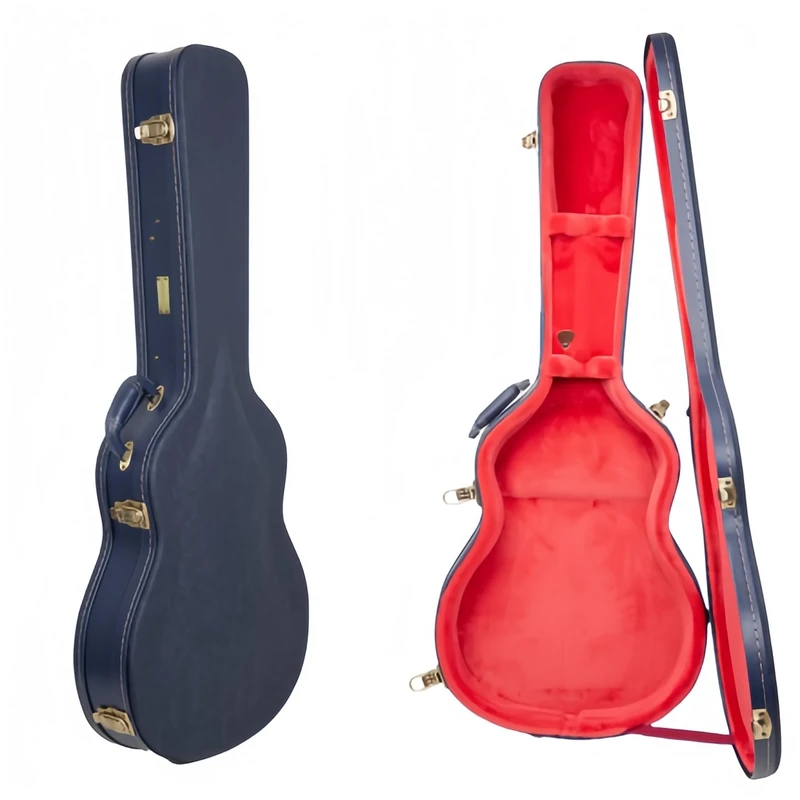Crossrock Relief Series 335 Guitar Case for ES-335 & Semi-Hollow Electric Guitars | Carved Finish, Deep Scarlett Velvet Interior, Lock – Premium Wooden Hardshell -Ocean Blue (CRW630SAOB)