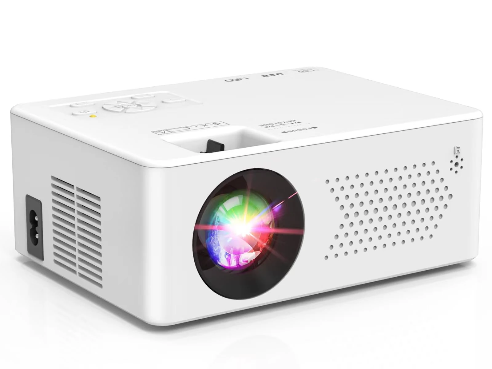 PURSHE Projector, Mini Projector 50%-100% Zoom, Two-way Bluetooth Full HD 1080P Supported, Portable for Bedroom, Outdoor Movies, Compatible with TV Stick/HDMI/Smartphone/USB/Game Console
