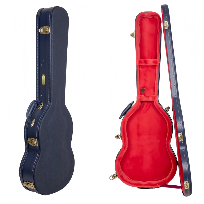 Crossrock Relief Series SG Guitar Case for Gibson SG Style Electric Guitars | Carved Ocean Blue Finish, Deep Scarlett Velvet Interior, Lock – Premium Wooden Hardshell -Ocean Blue (CRW630SGOB)