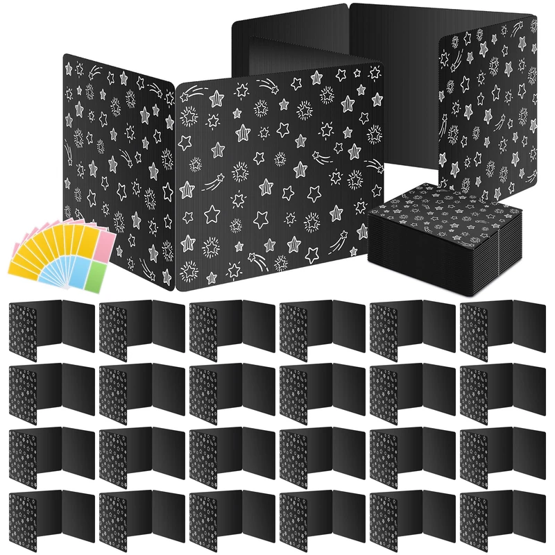 Ubenic Black 24-Pack Desk Dividers for Students, A4 Size, Corrugated Plastic, Easy to Clean & Store, Encourages Focus