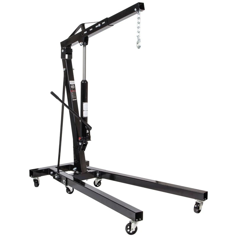 SIP 1 Ton Foldable Engine Crane, Workshop Lifting Arm Hydraulic Pump Hoist Lift