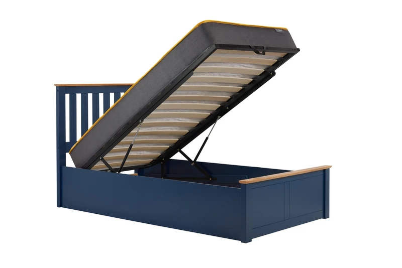 Birlea Single Navy Blue Ottoman Bed 3FT Storage Bed Frame Phoenix